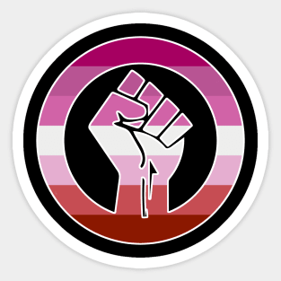 Black Lives Matter Fist Circled LGBTQ Flag Lipstick Lesbian Sticker